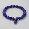 Strand Natural Stone Liten Knife Pendant Beads Armband Lapis Lazuli Amethyst Tiger Eye Charm Bangles For Men Women Energy Yoga Jewelry