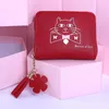 Portefeuilles 2023 Dames Mooie Kittys Zipper Coin Purse Wear-resistente ultradunne kaarthuls cadeau voor verjaardagsverjaardag portemonnee