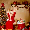 Décorations de Noël 1pcs Sacs Sacs de Père Noël en velours rouge avec cordon de serrage Grand cadeau de Noël Stockage de fête de vacances 231122