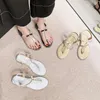 Sandals Comemore Women Sandals 2022 New Summer Shoes Flat Female Pearl Sandal Comfortable String Bead Beach Sweet Casual White Black 43 AA230422