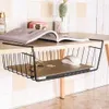 Rack Ny Metal Iron Kitchen Organizer Shelf Desk skåp förvaringsställ under bord hängande mesh korg garderobshållare