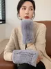 Rękawiczki designerskie Futro ciepłe futro Zima Zimowa zagęszcza ciepła koreańska wersja urocza palca palca palce Elastyczne rękawie Straż nadgarstka
