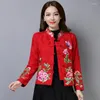 Ethnic Clothing 2023 National Harajuku Coat Women Improve Hanfu Oriental Vintage Flower Embroidery Tang Suit Female Chinese Retro