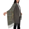 Sjaals leer en tartan sassenach libelpatroon tassel sjaal sjaal vrouwen zachte sjaalomwikkel dames winter