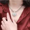 Pendant Necklaces Harajuku Goth Heart Necklace 90s Aesthetic Accessories Igirl Collier Femme Egirl Chains Women Jewelry