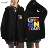 Love on Tour 2023 Cappotto con cappuccio maglione sportivo per il tempo libero da uomo e da donna con cerniera autunno/inverno