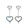 Dangle Earrings Sterling-Silver-Jewelry Lavish Heart Drop Earring