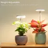 Lampe de culture pour plantes d'intérieur, lampe LED Halo pour semis succulents, minuterie d'arrêt automatique 3/9/12 heures, hauteur réglable