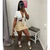 Kjolar kvinnor solid mini last sexig hög midja knappfickor bodycon casual kjol vår sommar streetwear