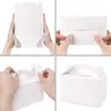 Present Wrap 48 Pack White Treat Gable Paper Boxes Parts Kit för födelsedagsfest dusch 6x3,5x3,5 tum