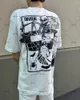 T-shirts pour hommes Y2K Top American High Street Marque à la mode Crâne Imprimer surdimensionné à manches courtes Hommes Gothique Rétro Harajuku Casual Lâche T-shirt