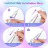 Nail Manicure Set 4000035000RPM Portable Electric Nail Drill Machine With LCD Display Nails Sander For Acrylic Gel Polish Rechargeable Nail Tool 231123