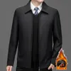 Men Blends Solid Color Warm Fleece Winter Jacket Luxury Casual Blazers Jackets for Men Business Office Dress Coat Male L 3XL 231123