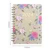 Planificateur hebdomadaire à imprimé Floral exquis, carnet de notes mensuel 2024, conception de bobines, carnet de calendrier pour le bureau et la maison