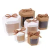 Gift Wrap Visual window gift box white simple solid color ed kraft paper holiday small packaging ribbon candy 230422