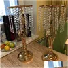 Kandelaars Kristal Metalen Kandelaar Bloemenvaas Tafel middelpunt Evenementrek Weg Lood Decoratie Y200110 Drop Delivery Thuis Gard Dhhsv