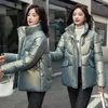 Damskie okopy płaszcze modne kurtka w dół 2023 jesień i zima jasna twarz bez mycia koreańska wersja cała mecz luźna kieszonkowa kieszonkowa