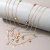 Naszyjniki wiszące uroki Anioła kręgosłupa Naszyjka dla kobiet Clear Water Drop Star Sweater Chain Bohemian Jewelry Dift 9954