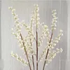 Dekorativa blommor 5 gafflar Simulering Jul White Berry Acacia Stems Foam Fake Plant Fruit Branch Flower Arrangements Xmas Home