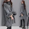 Women's Fur Winter Women Faux Coat Ladies Warm Soft Collar Batwing Sleeve Coats Female Furry Overcoat Size XS-3XL