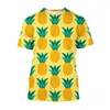 Heren t shirts jumeast 3D fruit ananas geprinte grappige esthetische mannen t-shirts cottagecore strand casual mode shirt kawaii kleren