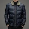 Men's Jackets High end men's winter down cotton jacket 2023 clothing Fashion embroidered Casual thickened warm flip collar coat 231122