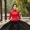 Vêtements ethniques printemps et été 2023 robe femmes prune broderie sept points manches Tang Cheongsam haut mince rétro Costume