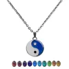 Trendy Tai Chi Yin and Yang Thermochromic Pendant Mens Necklace Designer Jewelry South American Stainless Steel Silver Chain Choker Necklaces for Man Gift Party