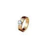 4mm 5mm 6mm Titanium Steel Sier Love Ring Men and Women Rose Gold Jewelry for Lovers Couple Rings Gift Diamond