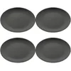 Dinnerware Sets 4 Pcs Black Melamine Plate Dish Picnic Appetizer Plastic Serving Platter Jewelry Round Flat Bottom Party Dinner Kitchen Set