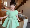 Mädchen Kleider 2pc Bogen Kleid Baby Mädchen Kleidung Sommer Prinzessin Für Kinder Baumwolle Nette Haarnadel Zubehör