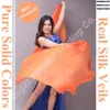 Stage Wear Women Solid Belly Dance Silk Veils Hand Dyed Gradient Pure Color Scarf Shawl Veil For Kids