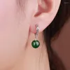 Ohrstecker Vintage Natürlicher Grüner Roter Achat Chalcedon Jade Für Frauen 925 Sterling Silber Weibliche Retro Edlen Schmuck Geschenke