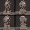 Statues de lion en résine dignes, le roi des animaux, décoration pour la maison, le bureau, l'étude, l'étagère, les figurines de tête de lion, meilleur cadeau de sculpture pour homme avec dominance