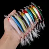 Fishing Hooks 10pcs Larser Minnow Lures Set Catch Bass Faster with Feather Hook Artificial Bait Crankbait 9cm 7g 231123