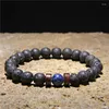 Charm Bracelets LIEBE ENGEL Beads Bracelet Men Natural Volcanic Stone Bead Tibetan Buddha Chakra Lava Diffuser Fashion Jewelry