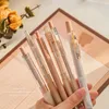 6pcs nuttige ondertekeningspen comfortabele grip handtekening lichtgewicht duw type kantoor