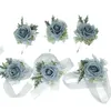 Andra modetillbehör bröllop boutonniere silkerosor corsage handled brudtärna armband blommor brudgummen knapphål kostym broche accesorios de boda j230422