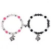 Strand Halloween Skull Bracelet For Women Men Magnetic Heart Couple Natural Stone Bracelets Beads Bangle
