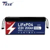 New 12V 200Ah LiFePo4 Battery Pack Lithium Iron Phosphate Batteries Built-in BMS LED Display 6000 Cycle For Solar Boat No Tax