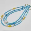 Collier ras du cou de luxe bohème Turquoise, chaîne de perles, fait à la main, perles d'eau douce, vente en gros, bijoux, cadeaux de fête pour femmes