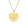 Hänge halsband rostfritt stål oregelbundet hjärta för kvinnor vintage guldpläterad textur krage charm uttalande smycken gåva