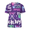 Camisetas masculinas jumeast 3d guitarra de música impressa camisa de hip hop camisetas harajuku