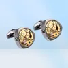 Watch Movement Cufflinks for immovable Stainless Steel Steampunk Gear Watch Mechanism Cuff links for Mens Relojes gemelos15525284