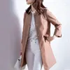 Trench femminili da donna Giacca da donna Lunga lunghezza Lunga primavera Autunno Autunno Casual Elegante Business Formale Office Office Offritto