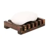 Wooden Soap Dish Holder Home Bathroom Hand Craft Wood Case Holder Draining for Soap Sponge Scrubber