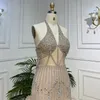 Robes de soirée Serene Hill Lilas Sexy Sirène Halter Hors Épaule Courte Soirée Perlée Plume Mini Robes 2023 Pour Les Femmes LA72037