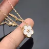 2023 Original Pflaumenblüte Designer Schmuck Set Anhänger Choke Halskette Armband elegantes 18K Rose Gold VC Logo Gravur Kette Mode Sommer Mädchen Frauen Schmuck