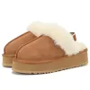 Australië Designer E Laarzen Fluffy Snow Mini Dames Winter Platform Fuzr Tazz Tasman Slippers Enkel Wollen Schoenen Schapenvacht Echt Leer Ug