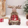 Christmas Decorations Christmas Decorations Deer Doll Red Fabric Retractable Standing Sitting Posture Decoration Craft Home Decor Kids Gift Navidad 231122